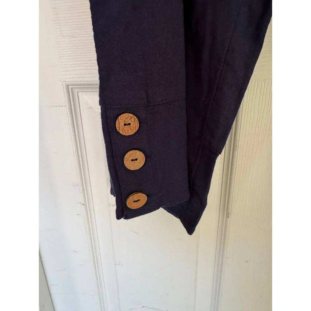 Naturals D&Co Blue Wide Leg Linen Blend Pull On High Rise Pants 3X NWT - Picture 2 of 10